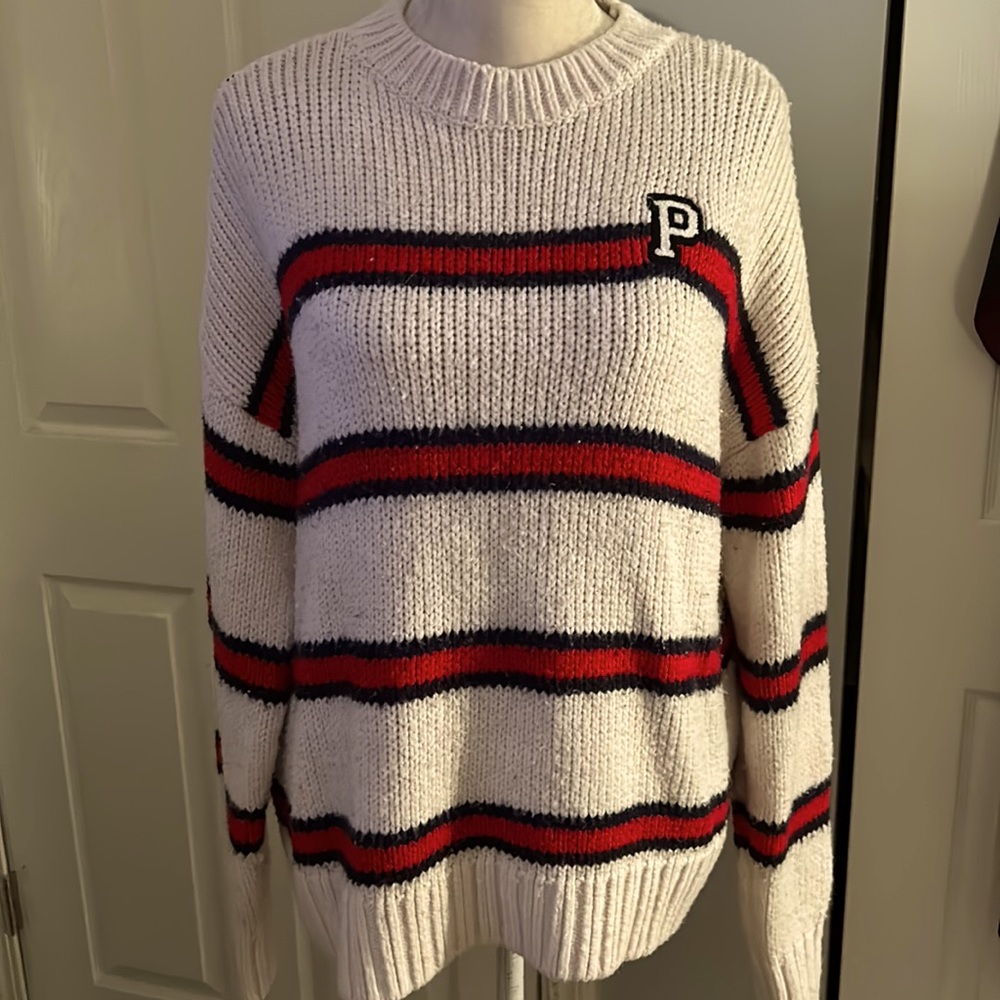 PINK Red/Blue/White Knit Sweater